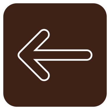 Ok sol düz kare vektör simgesi yuvarlak