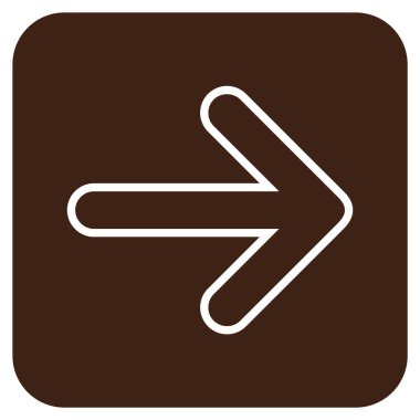 Yuvarlak ok sağ düz vektör simgesi kare