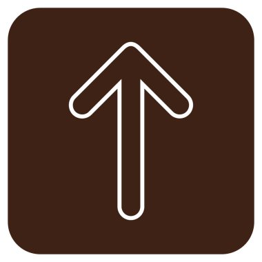 Düz yukarı yönlü ok vektör simgesi kare