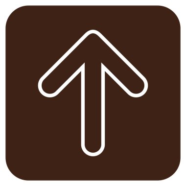 Düz yukarı yönlü ok vektör simgesi kare