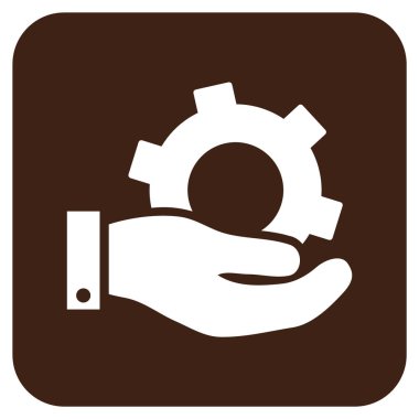 Hizmet düz kare vektör simgesi