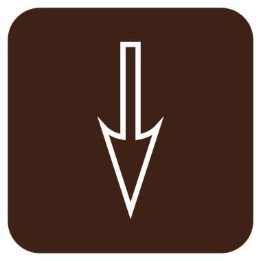 Düz kare vektör simgesi aşağı ok keskin