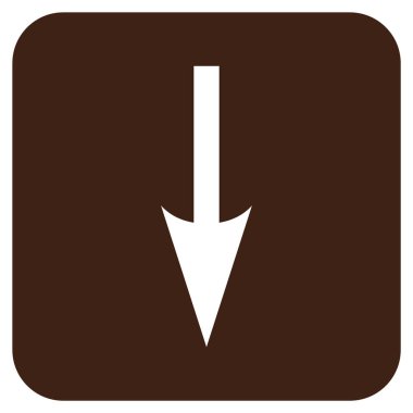 Düz kare vektör simgesi aşağı ok keskin