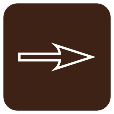 Keskin ok sağ düz vektör simgesi kare