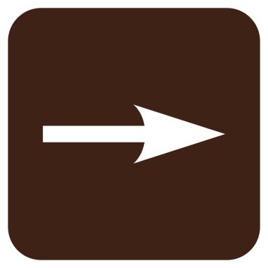 Keskin ok sağ düz vektör simgesi kare