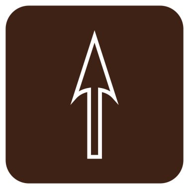 Düz kare vektör simge yukarı ok keskin