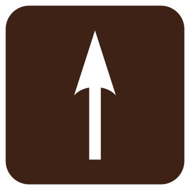 Düz kare vektör simge yukarı ok keskin