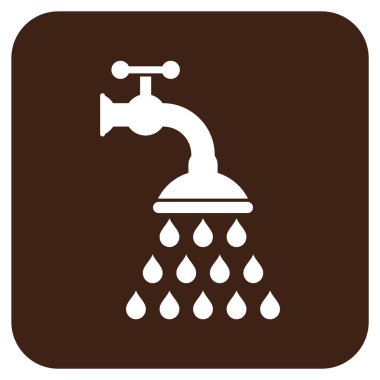 Duş musluk düz kare vektör simgesi