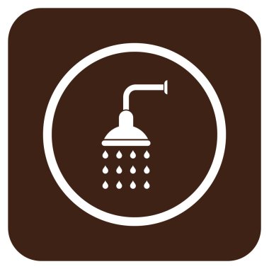 Duş düz kare vektör simgesi