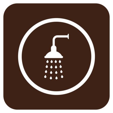 Duş düz kare vektör simgesi