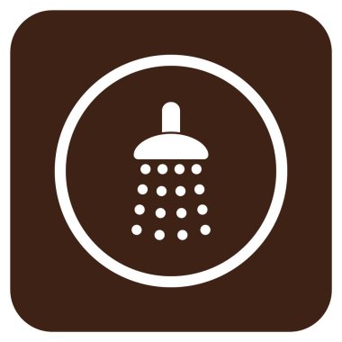 Duş düz kare vektör simgesi