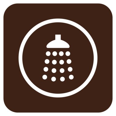 Duş düz kare vektör simgesi