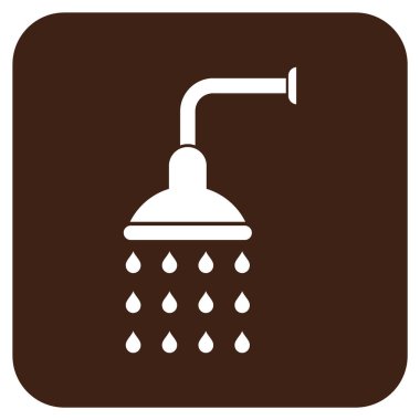 Duş düz kare vektör simgesi