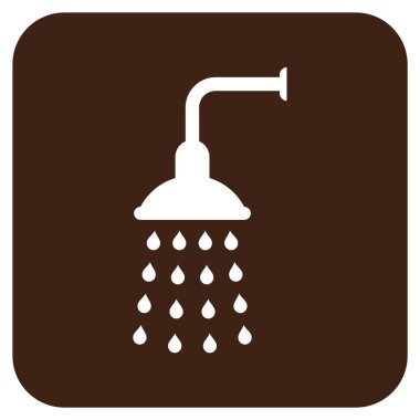 Duş düz kare vektör simgesi