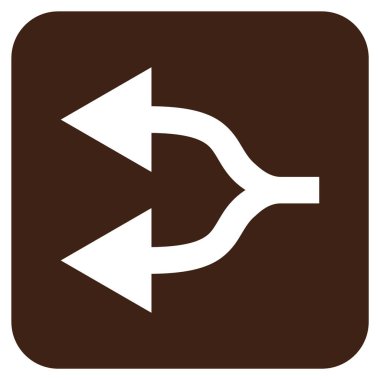 Oklar sol düz kare vektör simge bölme