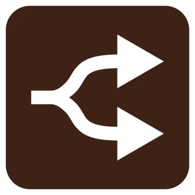 Split oklar sağ düz vektör simgesi kare