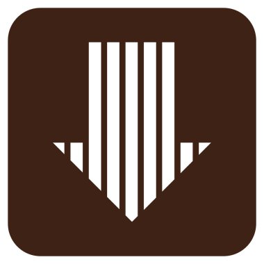 Düz kare vektör simgesi aşağı ok şerit