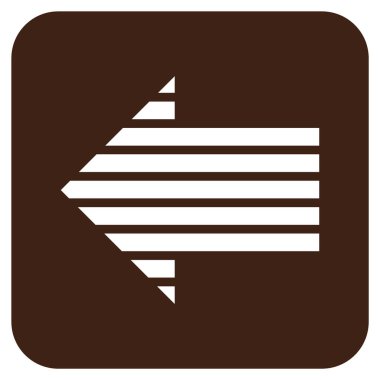 Düz sol şerit ok vektör simgesi kare