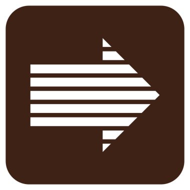 Şerit ok sağ düz vektör simgesi kare