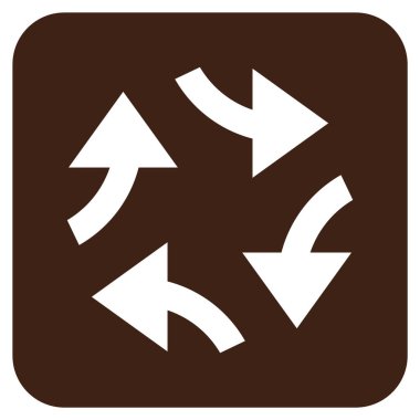 Oklar düz kare vektör simge girdap