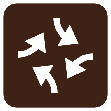 Oklar düz kare vektör simge girdap