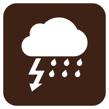 Fırtına düz kare vektör simgesi