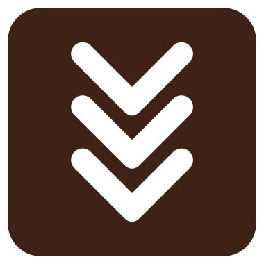 Vektör simge düz aşağı çift ok ucu kare