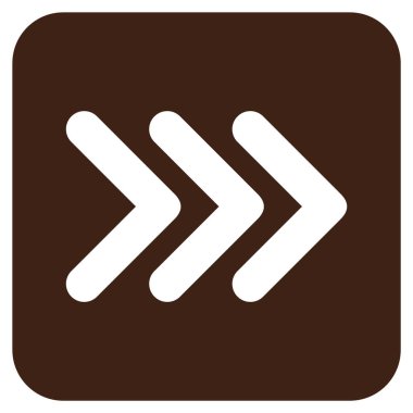 Sağa üçlü ok ucu düz vektör simgesi kare