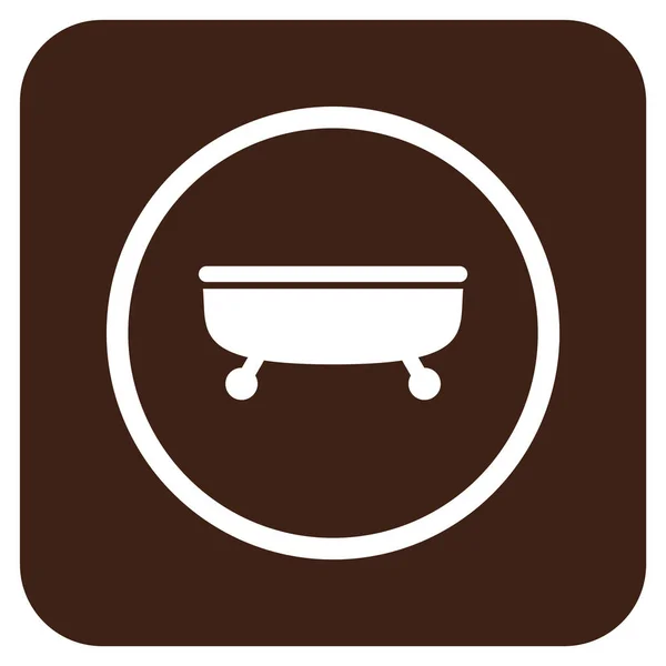 Bañera plana cuadrada Vector icono — Vector de stock