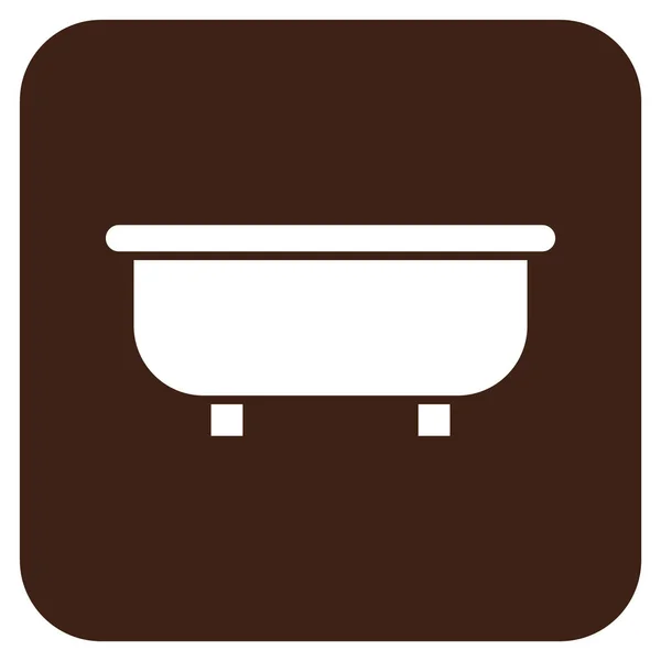 Badkuip Platte vierkante Vector Icon — Stockvector