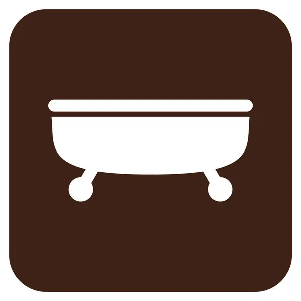 Bathtub Flat Squared Vector Icon — Stock Vector