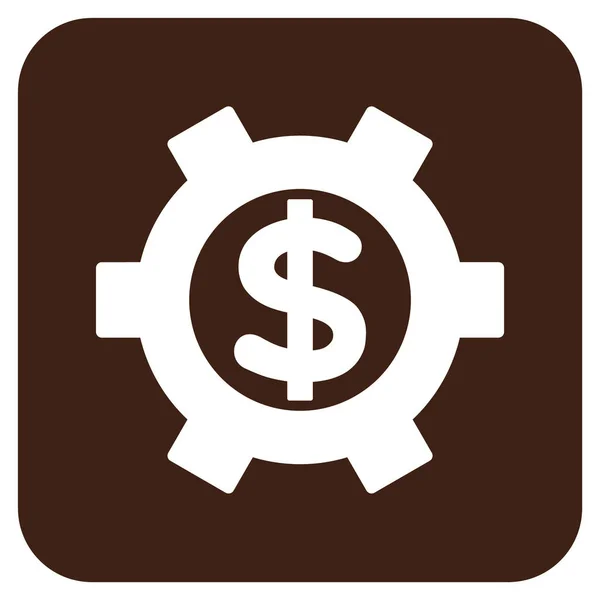 Configuración financiera Icono de vector cuadrado plano — Vector de stock