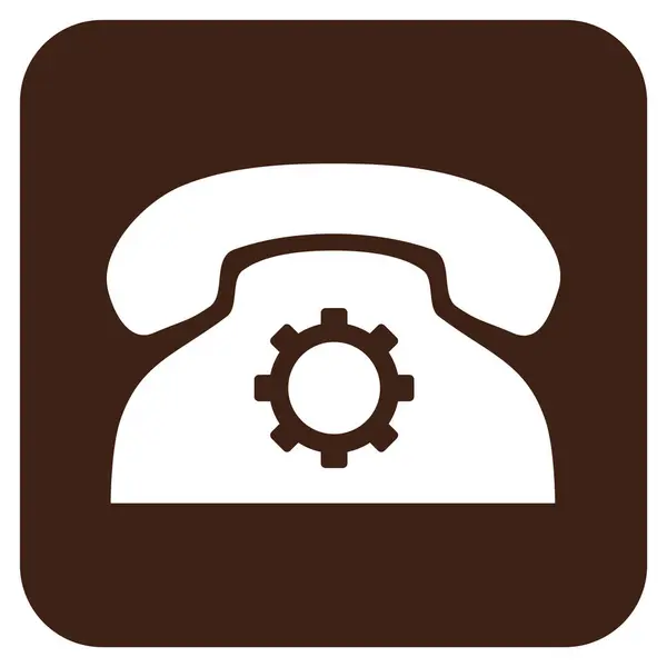 Telefon-Einstellungen flache quadratische Vektorsymbol — Stockvektor