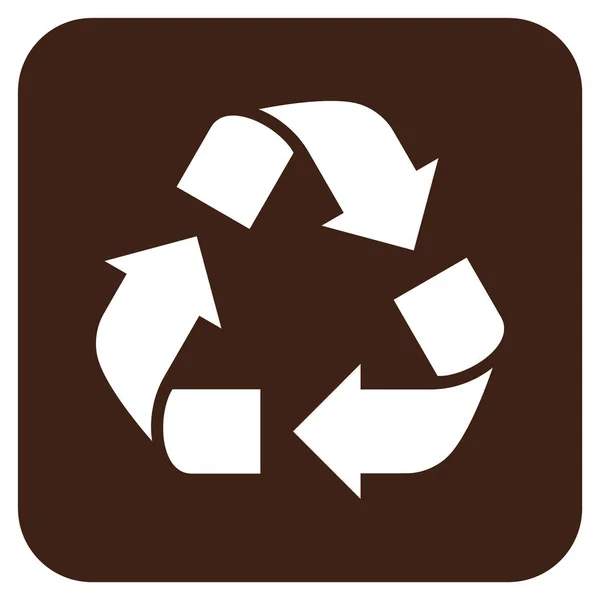 Icono de vector cuadrado plano de reciclaje — Vector de stock