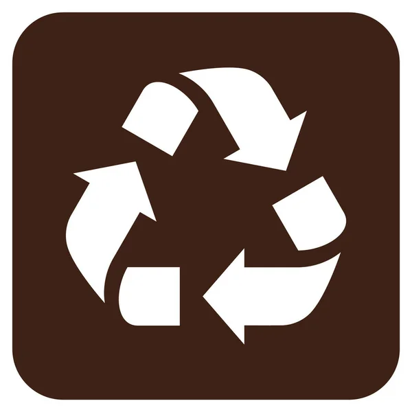 Reciclar plana vetor quadrado ícone — Vetor de Stock