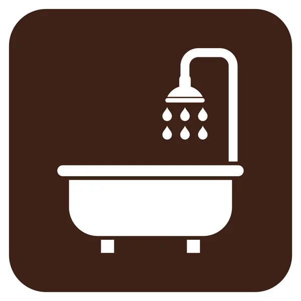 Shower Bath Flat Squared Vector Icon — Stockvector