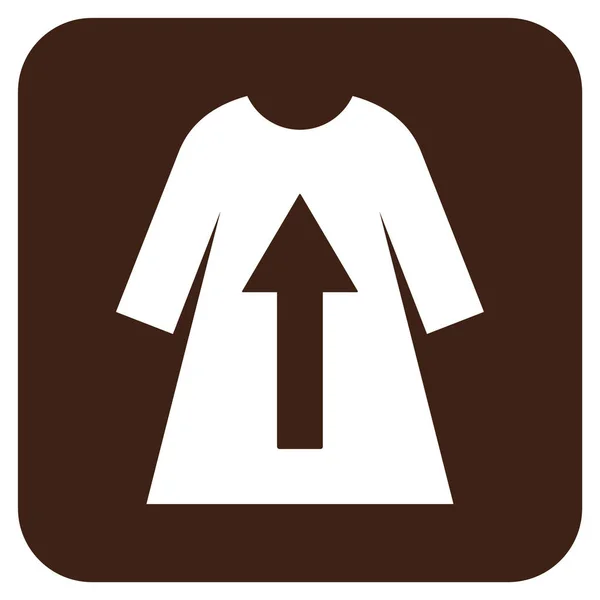 Ausziehen weibliches Kleid flache quadratische Vektorsymbol — Stockvektor