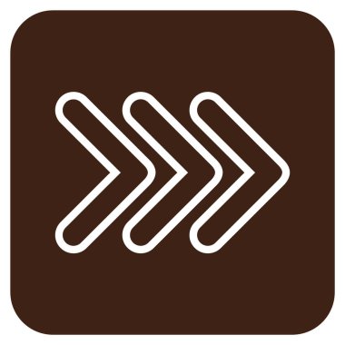 Üçlü işaretçi tam düz vektör simgesi kare