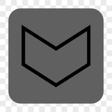 Ok ucu yuvarlatılmış kare düğmesini basılı