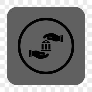 Banka hizmet yuvarlak kare düğme