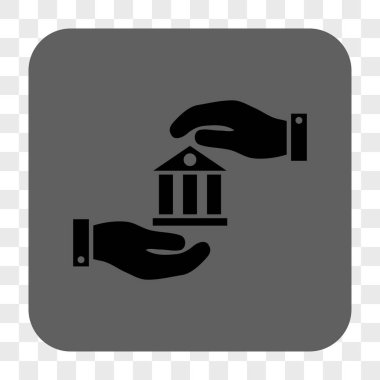 Banka hizmet yuvarlak kare düğme