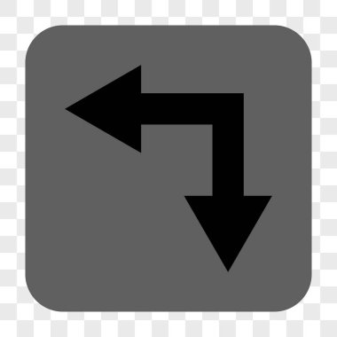 Bifurkasyon ok sol aşağı kare düğme yuvarlak