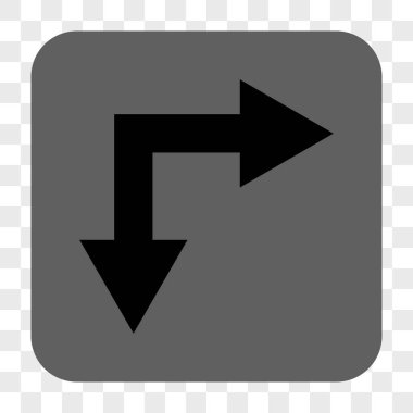 Şu yuvarlak kare düğme aşağı çatallanma ok