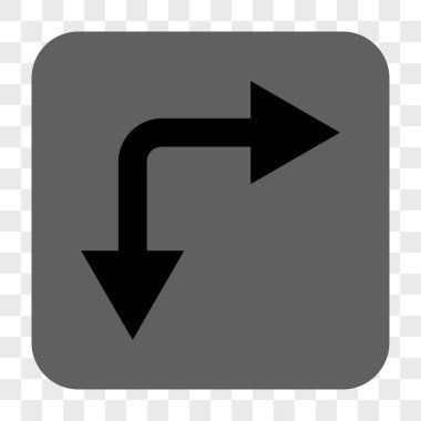 Şu yuvarlak kare düğme aşağı çatallanma ok