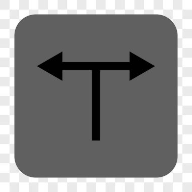 Bifurkasyon oklar sola doğru kare düğme yuvarlak