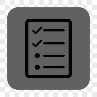 Denetim listesi sayfa yuvarlak kare düğme