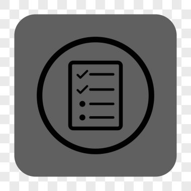 Denetim listesi sayfa yuvarlak kare düğme