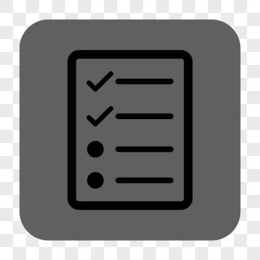 Denetim listesi sayfa yuvarlak kare düğme