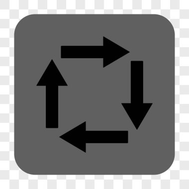 Dolaşım okları yuvarlak kare düğme