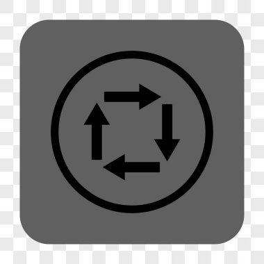 Dolaşım okları yuvarlak kare düğme